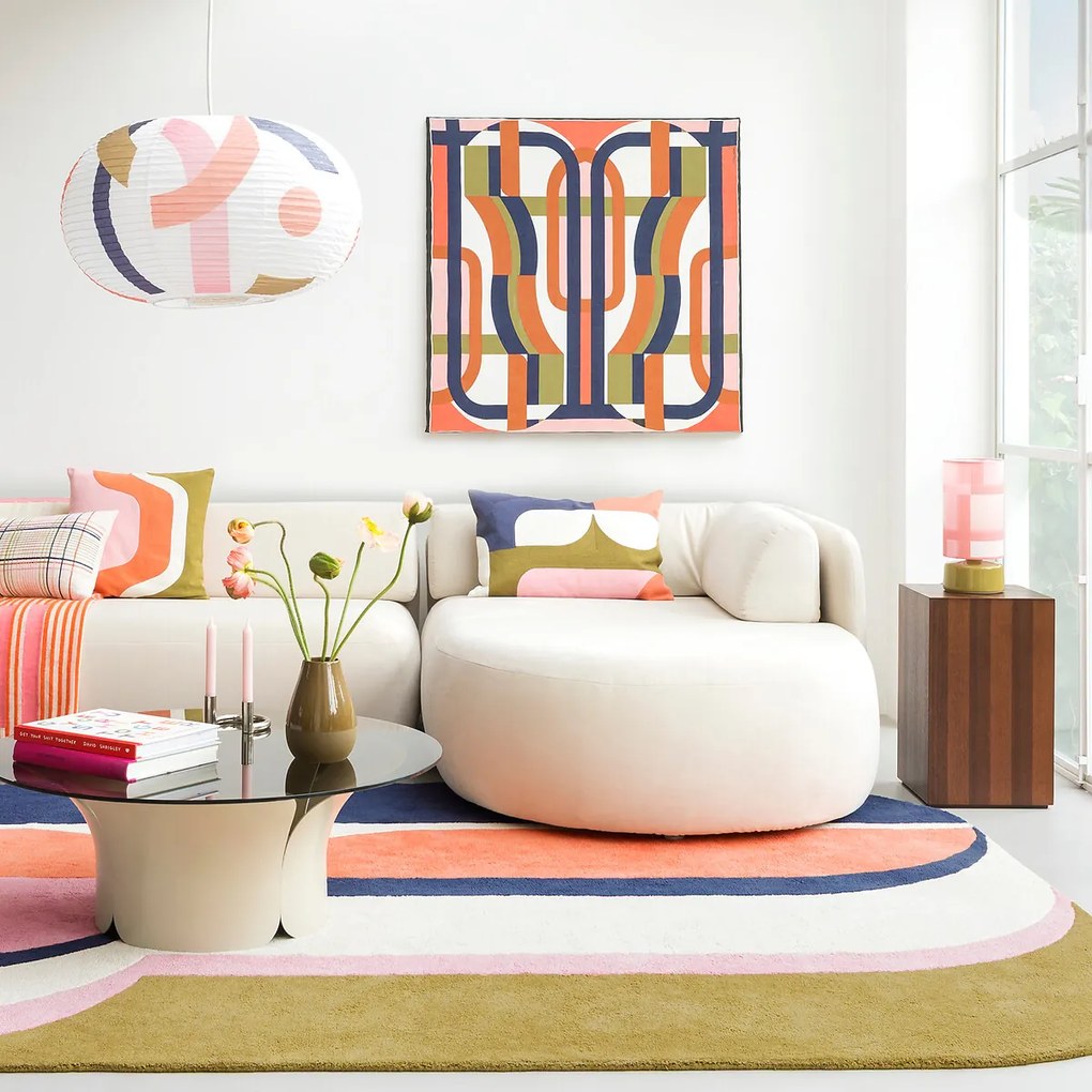 Geometrisch vloerkleed van 100% katoen