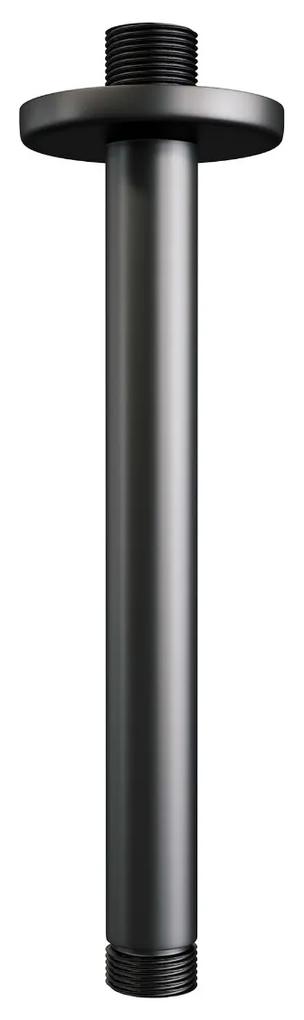 Brauer Black Carving thermostatische inbouw regendouche met 3 standen handdouche, plafondarm, glijstang en hoofddouche 30cm set 72 zwart mat