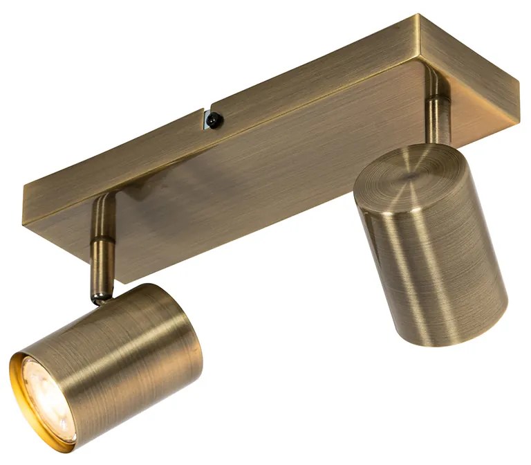Moderne plafondlamp brons 2-lichts verstelbaar rechthoekig - Jeana