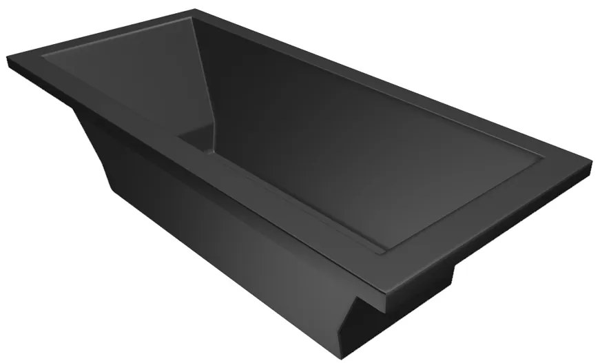 Xenz Society ligbad 200x90x50cm ebony mat zwart