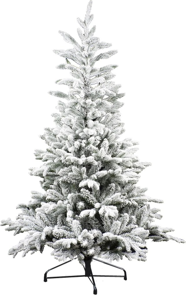Famiflora Toronto kunstkerstboom - 180 cm - groen - Diameter 116 cm - 559 tips - besneeuwd - metalen voet