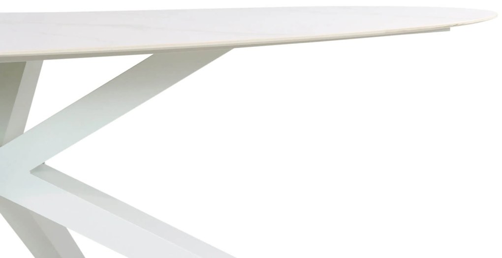 Dining Tuintafel ovaal 240 x 107 cm Wit Santika Ellisse