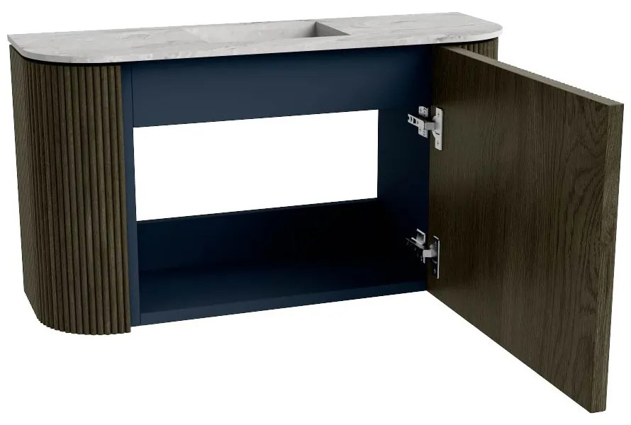 Mondiaz Joya DLux 75cm toiletmeubel ronding links/rechts shadow met wastafel faye midden zonder kraangat glace