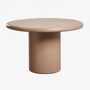 Ronde Eettafel In Namara-cement Licht Kameelbruin & Ø120 Cm - Sklum