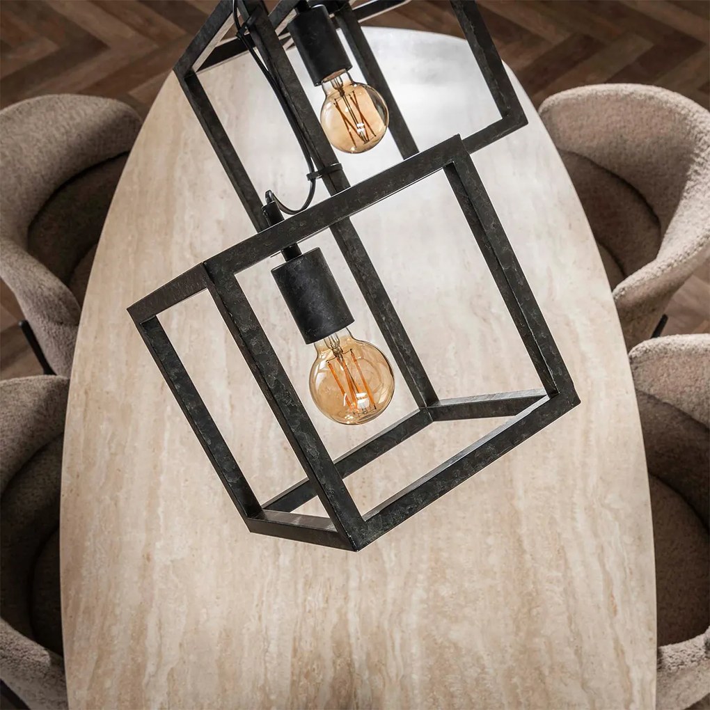 Eettafel Lamp Kubus Metaal