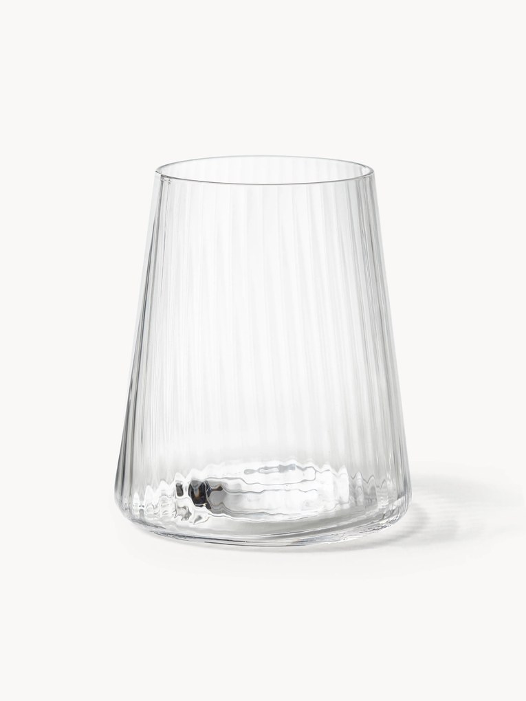 Handgemaakte tumblers Cami met groefstructuur, 4-delig