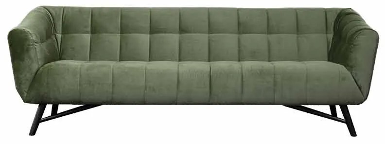 3-zits bank Rang | velours Juke Moss groen 59 | 2,26 mtr breed