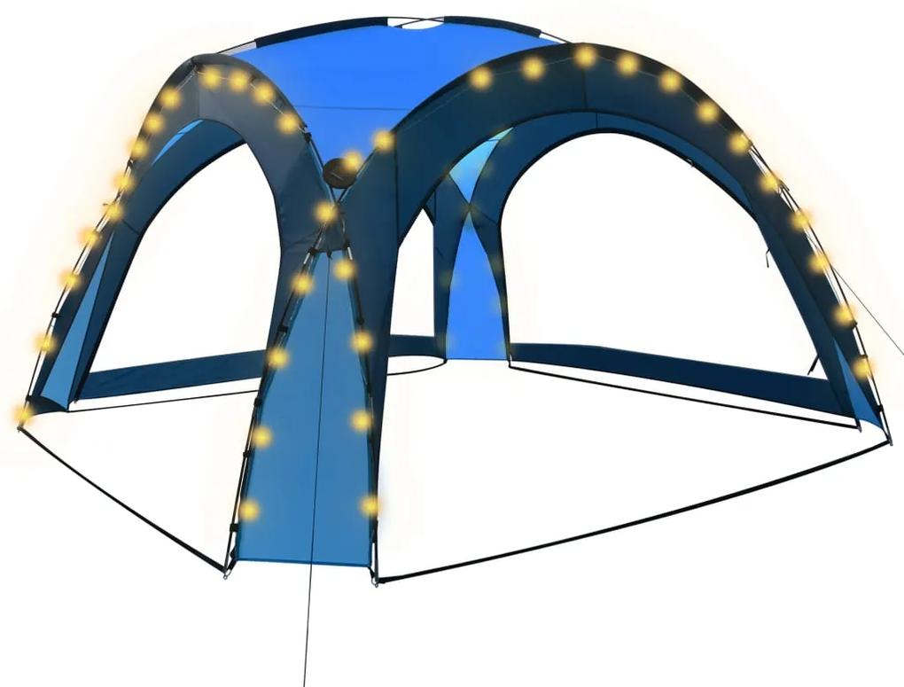 vidaXL Partytent met LED en 4 zijwanden 3,6x3,6x2,3 m blauw