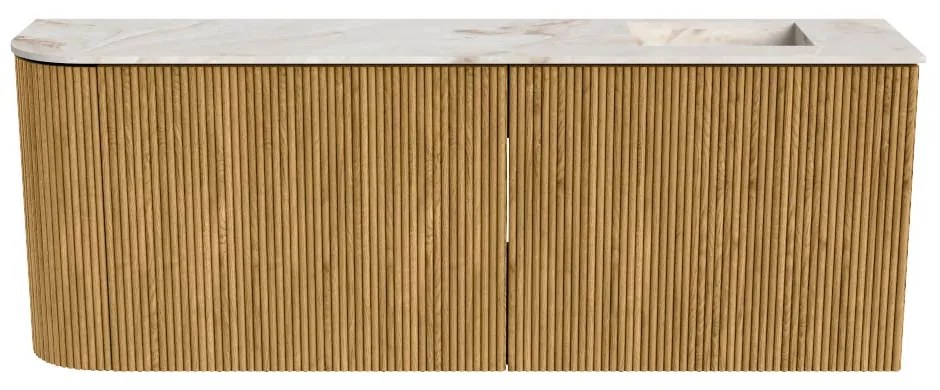 Mondiaz Joya DLux 110cm toiletmeubel ronding links oak met wastafel faye rechts 1 kraangat frappe
