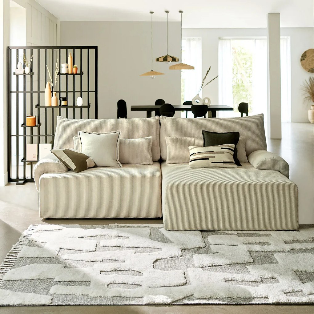 Hoekbank met koffer, ribfluweel, MAONA