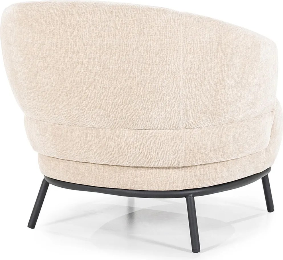 Zachte Fauteuil Taupe Met Ronde Rug