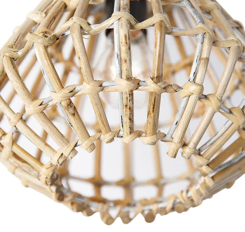 Landelijke plafondlamp bamboe met wit - Canna Diamond Landelijk E27 rond Binnenverlichting Lamp