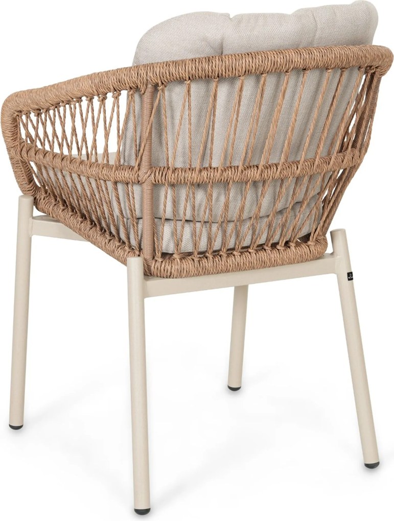 Tuinset Ronde Tuintafel 6 personen 150 cm Rope Taupe De Laan Projects