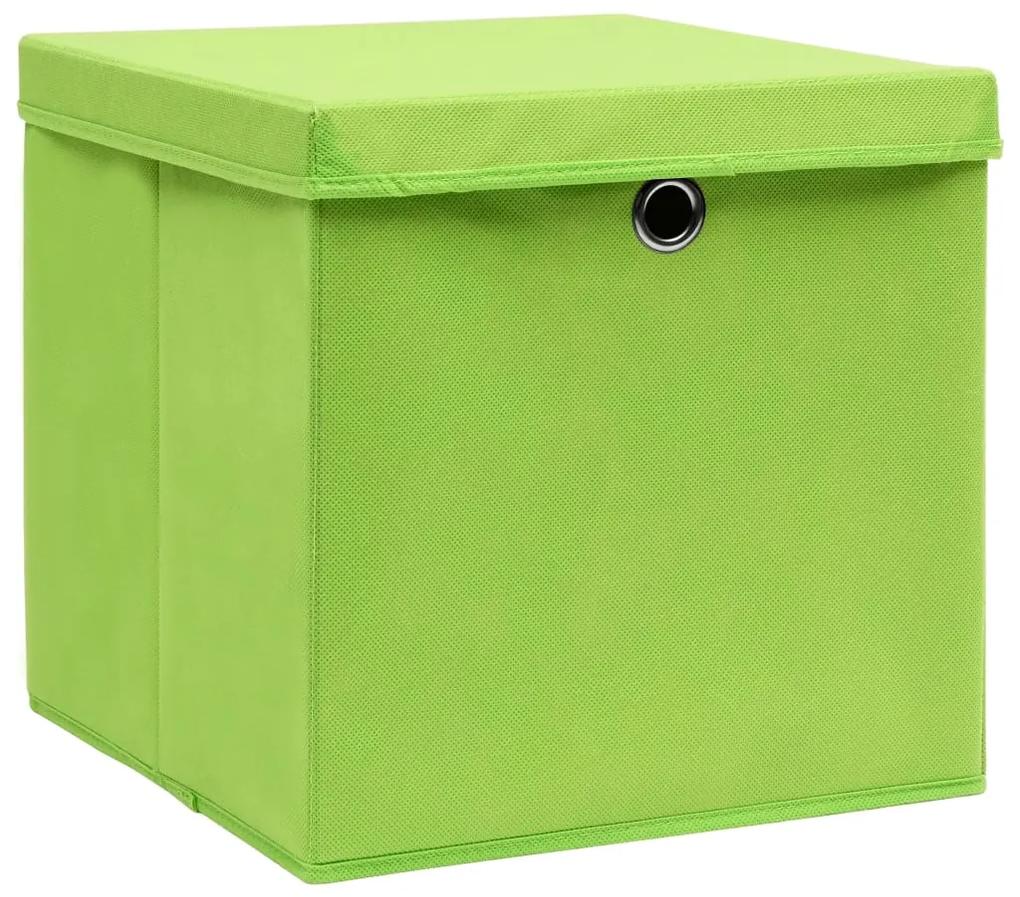 vidaXL Opbergboxen met deksels 10 st 28x28x28 cm groen