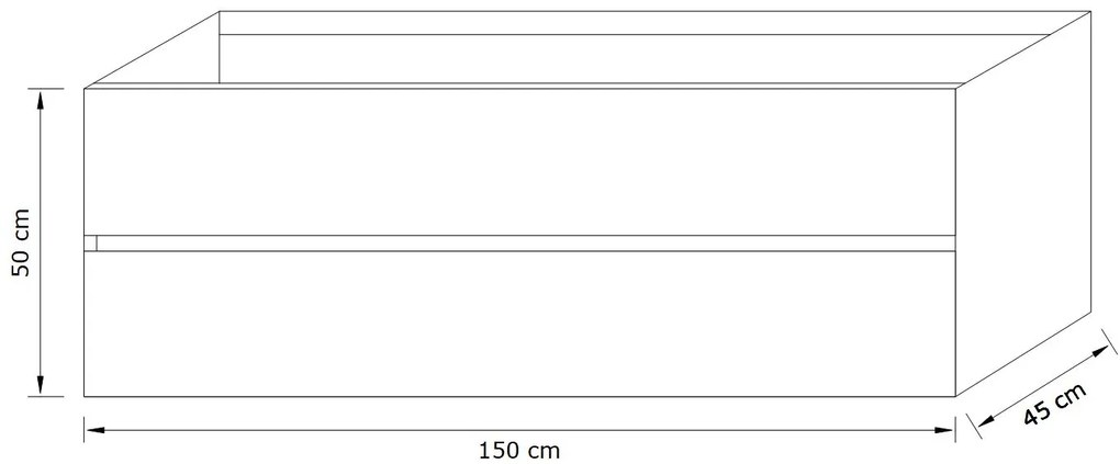 Zaro Sevilla Solid Surface badmeubel 150cm donker eiken 1 kraangat spoelbak rechts met 2 lades