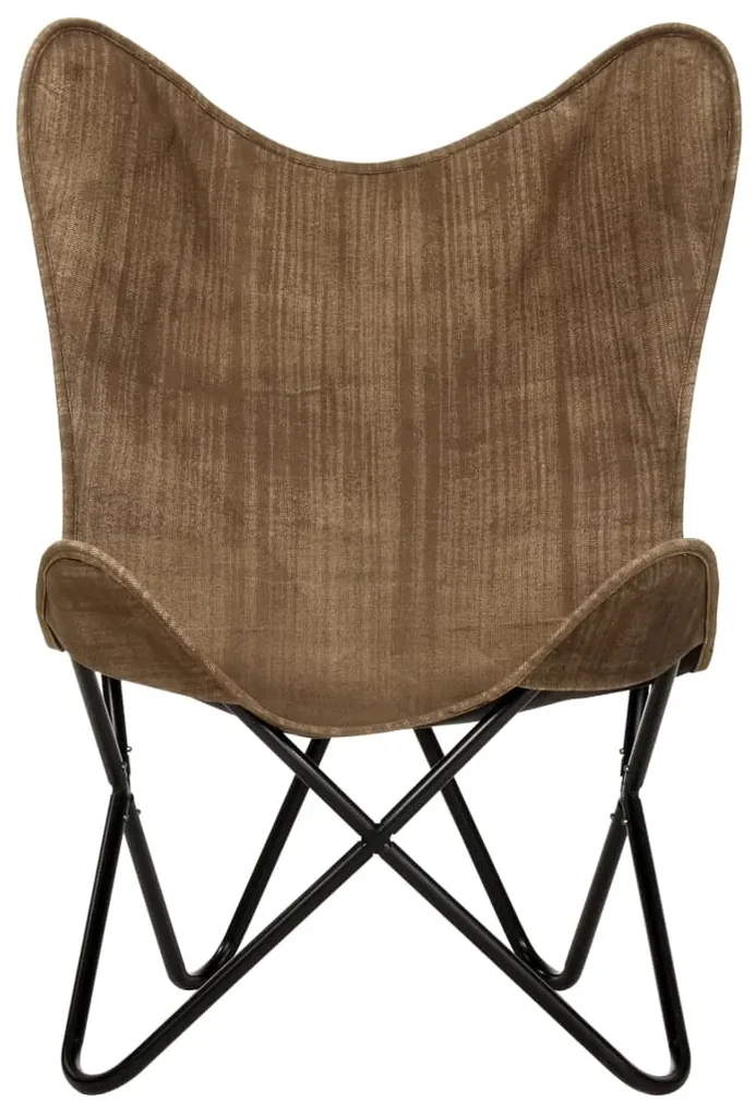 vidaXL Vlinderstoel canvas taupe