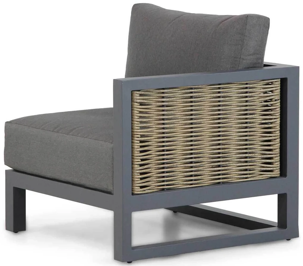 Hoek loungeset 6 personen Aluminium/wicker Grijs Santika Furniture Santika
