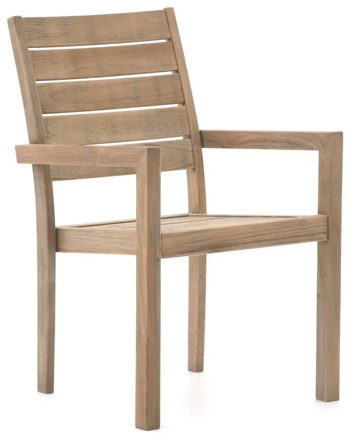 Dining tuinstoel |   ROUGH-S | Hout | Old Teak | Stapelbaar | Kees Smit Tuinmeubelen