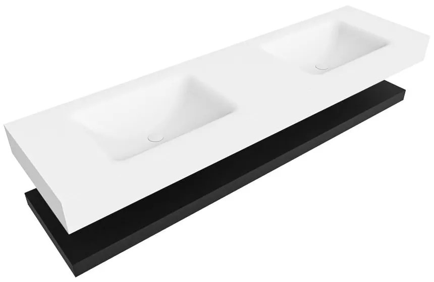 Zaro Alan badmeubel 170cm met planchet urban en vrijhangende wastafel cloud dubbel zonder kraangat talc