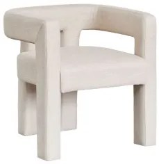 Set Van 4 Gestoffeerde Eetkamerstoelen Liara Met Armleuningen Stof Crème Beige - Sklum