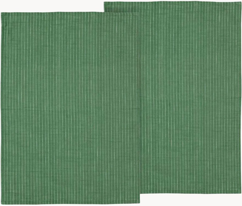 Katoenen theedoeken Line, 2-delig