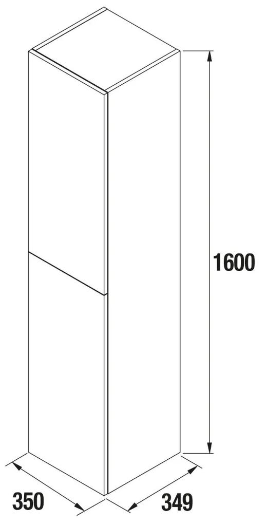 Muebles Alliance kolomkast 2 deuren 35x35x160cm mat antraciet