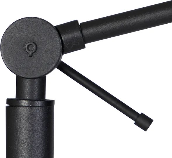 Moderne vloerlamp zwart met kap goud 50 cm - Editor