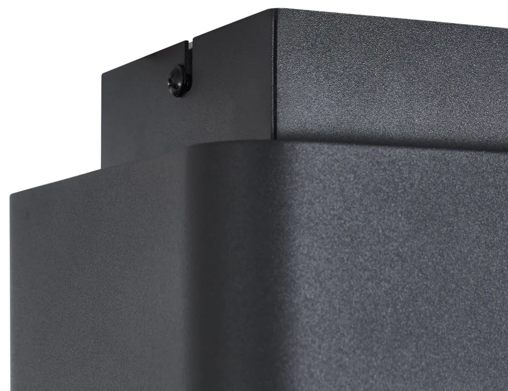 Afgeronde opbouwspot zwart draai- en kantelbaar - Dox