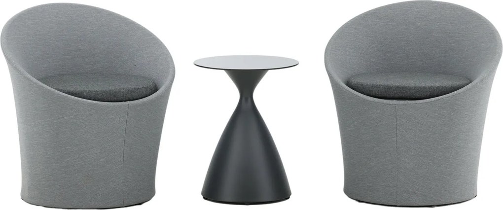 Lounge/Balkon Set- Luuk - Zwart/Grijs - Tafel - 2 Kussens - The Outsider