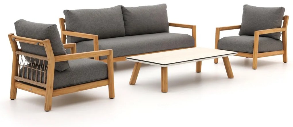 Stoel-bank loungeset Bellagio  | 4 personen | Loungeset Natural Teak | Teakhout | Kees Smit Tuinmeubelen