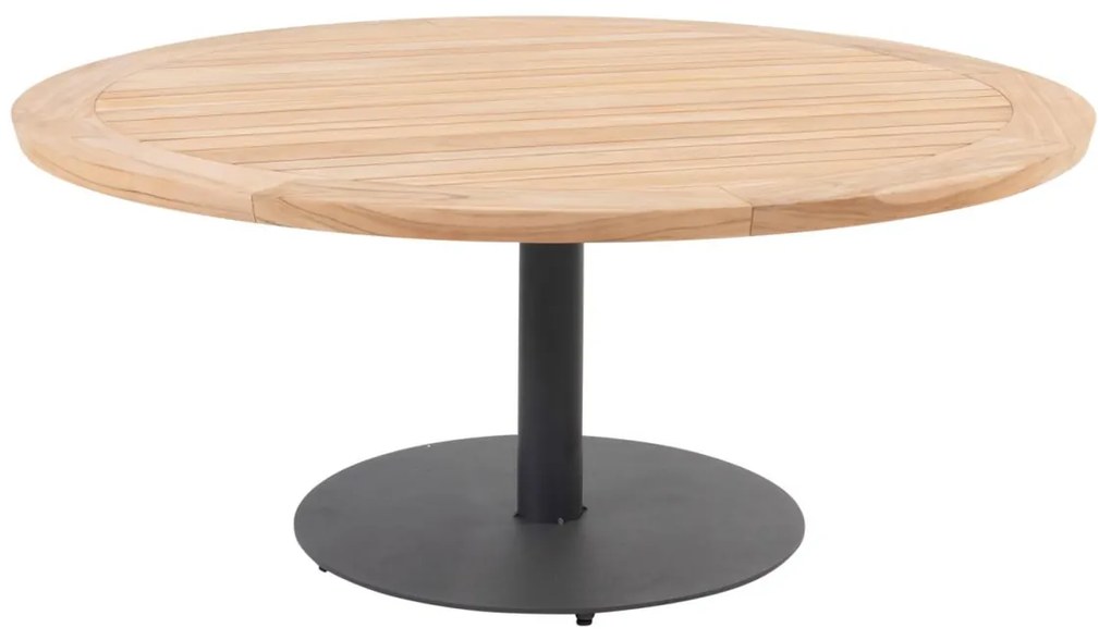 Taste by 4 Seasons Saba low dining tafel teak blad Ø 160 cm SALE Tuintafel houtkleur weerbestendig