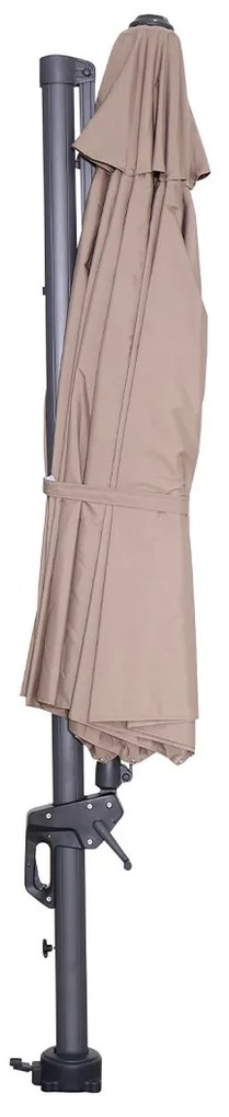 Garden Impressions Hawaii zweefparasol Ø350 cm - frame carbon black - doek taupe
