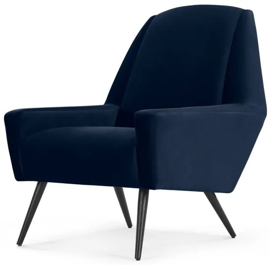 Roco fauteuil, inktblauw fluweel