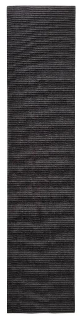 vidaXL Vloerkleed 66x300 cm natuurlijk sisal zwart