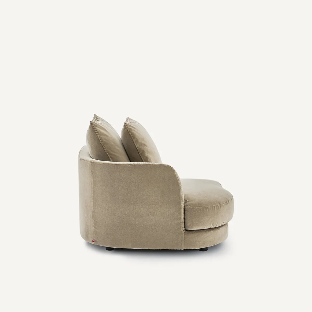 Halve bank links, modulair, van stonewashed fluweel, TIBERIO