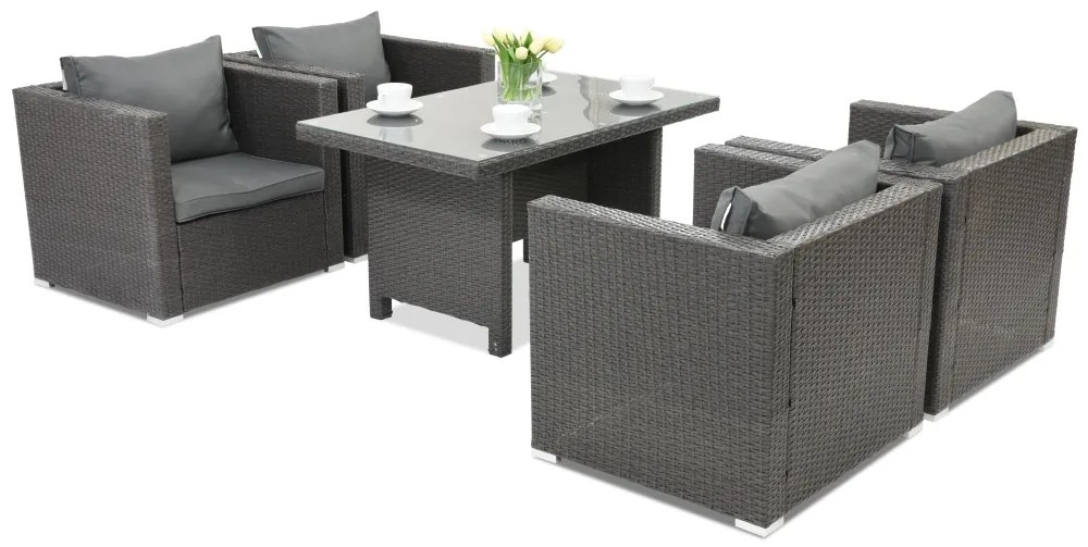 Roma Premium 4 Tuinpunt antraciet technorattan tuinmeubelen