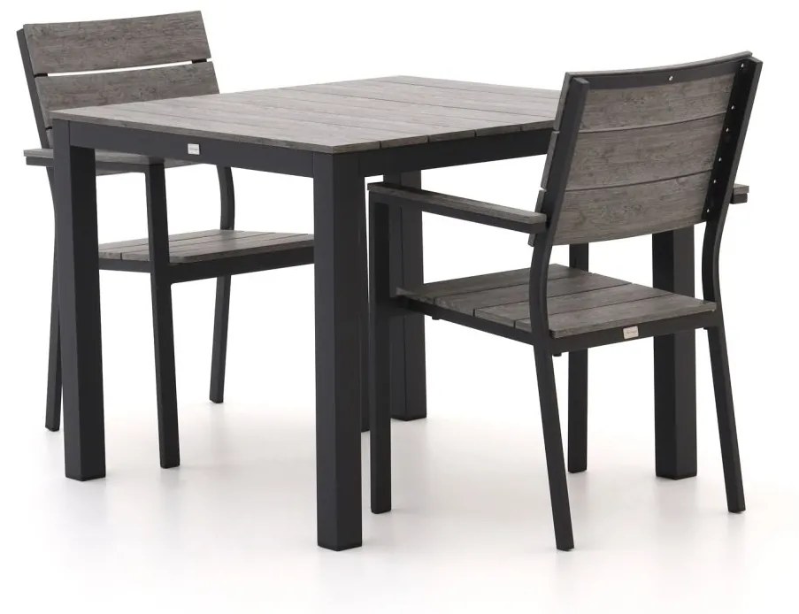 Diningset Bellagio  | 2 personen polywood | Tuinset stapelbaar | 3-delig | Kees Smit Tuinmeubelen