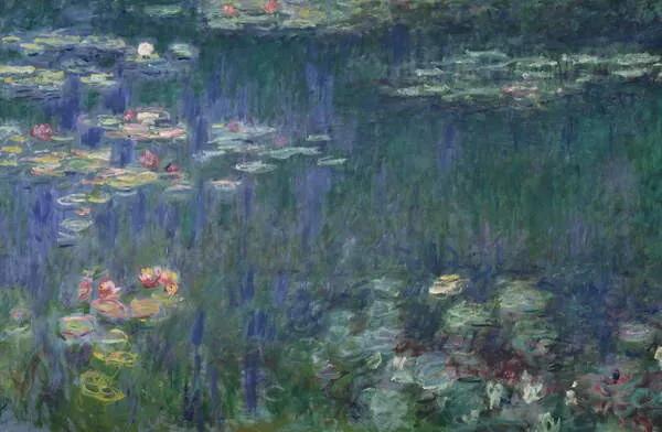 Monet, Claude - Kunstdruk Waterlilies: Green Reflections, 1914-18, (40 x 26.7 cm)