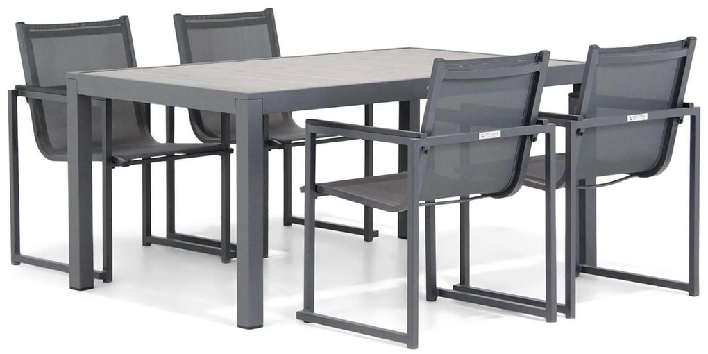 Tuinset 4 personen 164 cm Aluminium/Textileen Grijs Lifestyle Garden Furniture Delgada/Residence