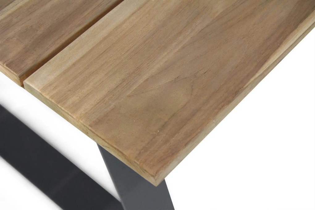 Dining Tuintafel rechthoekig 240 x 100 cm Aluminium/teak Naturel teak Palta