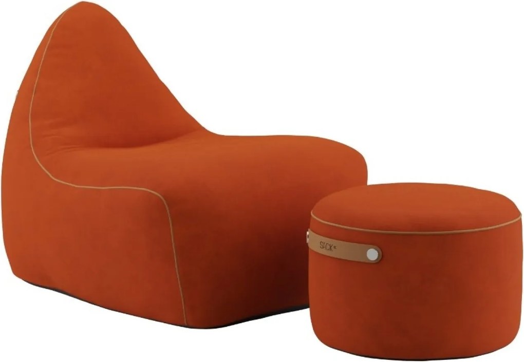 Sackit Stoel & Pouf Indoor - Orange Jaquard