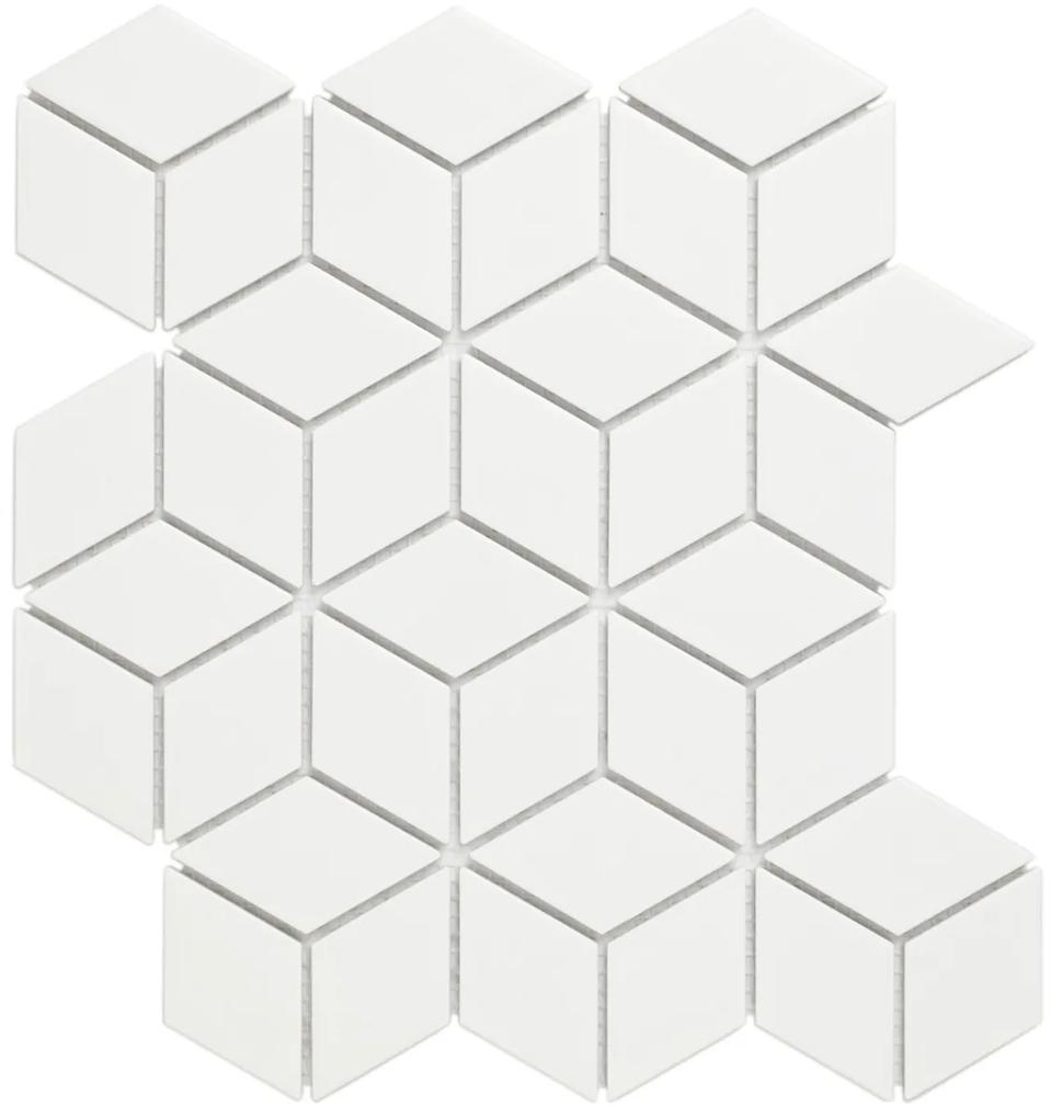 The Mosaic Factory Paris mozaïek tegels 27x31 kubus wit mat
