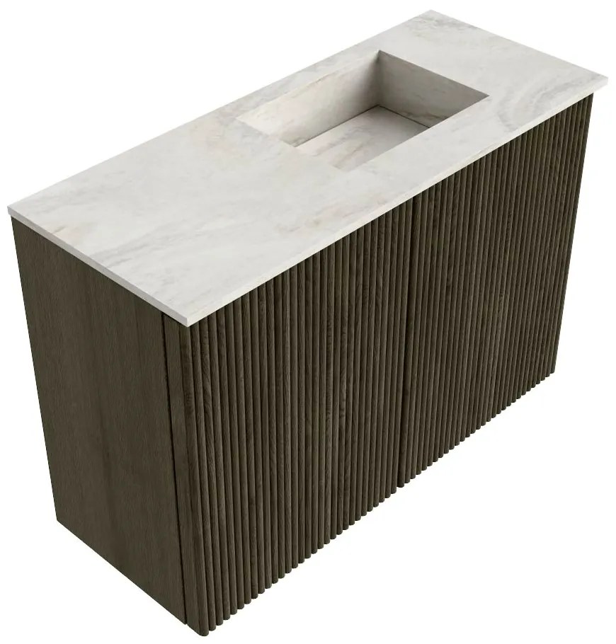 Mondiaz Joya DLux 60cm toiletmeubel shadow met wastafel faye rechts 1 kraangat ostra