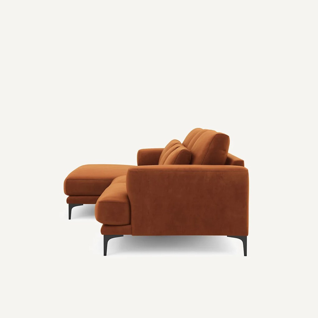 XL hoekbank links in fluweel, MARSILE