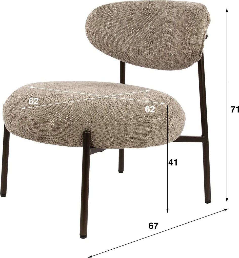 Zandkleur Fauteuil Met Ronde Zitting