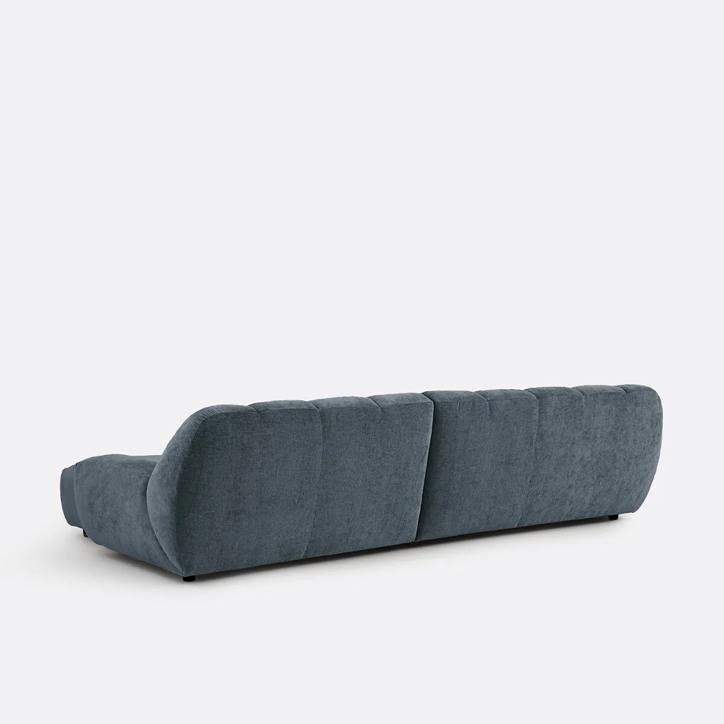 Rechte hoekbank, dik fluweel, Nuria