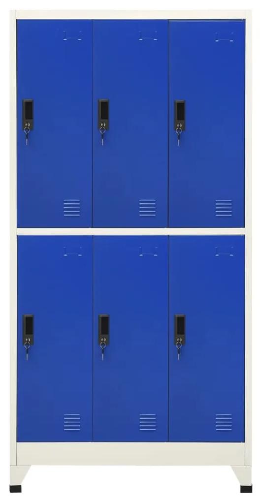 vidaXL Lockerkast 90x45x180 cm staal grijs en blauw