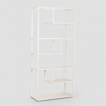 Boekenkast 85x190 Cm In Thura-staal Gardenia Wit - Sklum