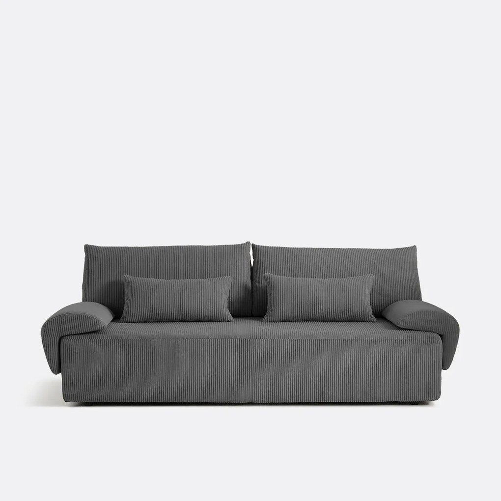 3-zits omvormbare bank met koffer, van ribfluweel, MAONA