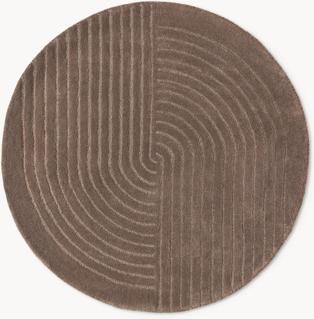 Rond handgetuft wollen vloerkleed Mason